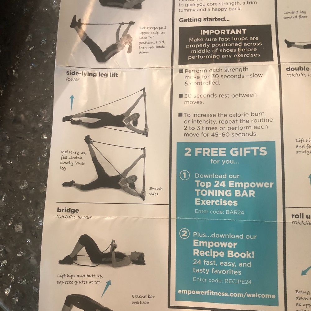 Empower fitness pilates/yoga bar